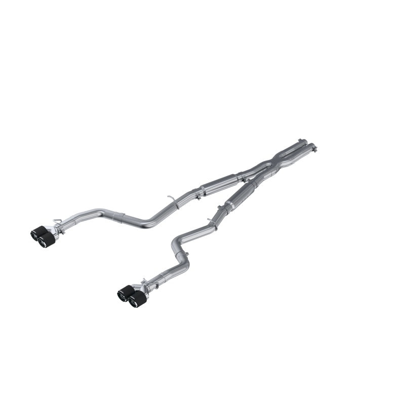 MBRP 15-16 Dodge Challenger RT 5.7L T304 SS 3in Dual Rear Cat-back CF Quad Tips - Street-SR1 Performance