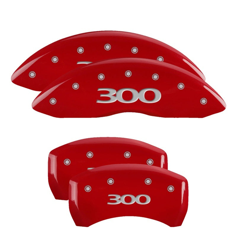 MGP 4 Caliper Covers Engraved Front & Rear 300 Red finish silver-SR1 Performance
