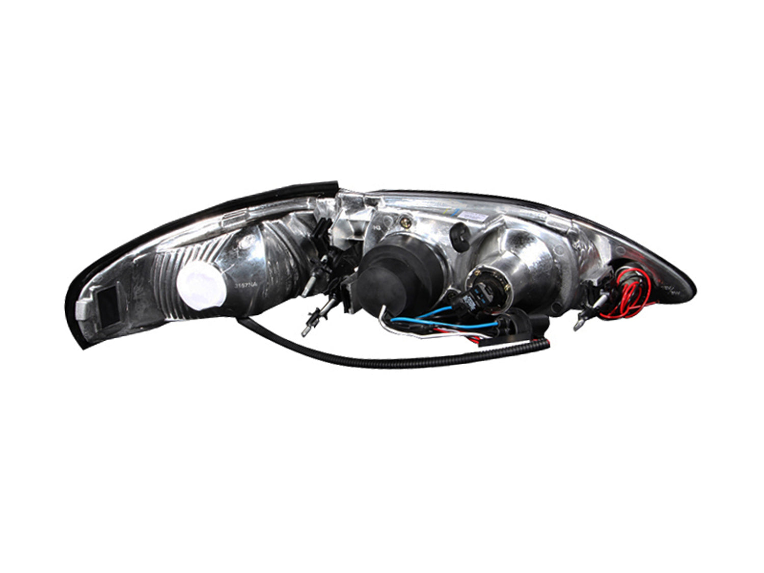 FORD MUSTANG 94-98 1 PC PROJECTOR HEADLIGHTS BLACK W/ HALO