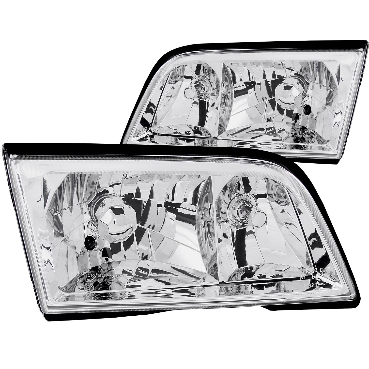 MBZ C CLASS W202 94-00 4DR C220/C230/C280/C36/C43 CRYSTAL HEADLIGHTS CHROME
