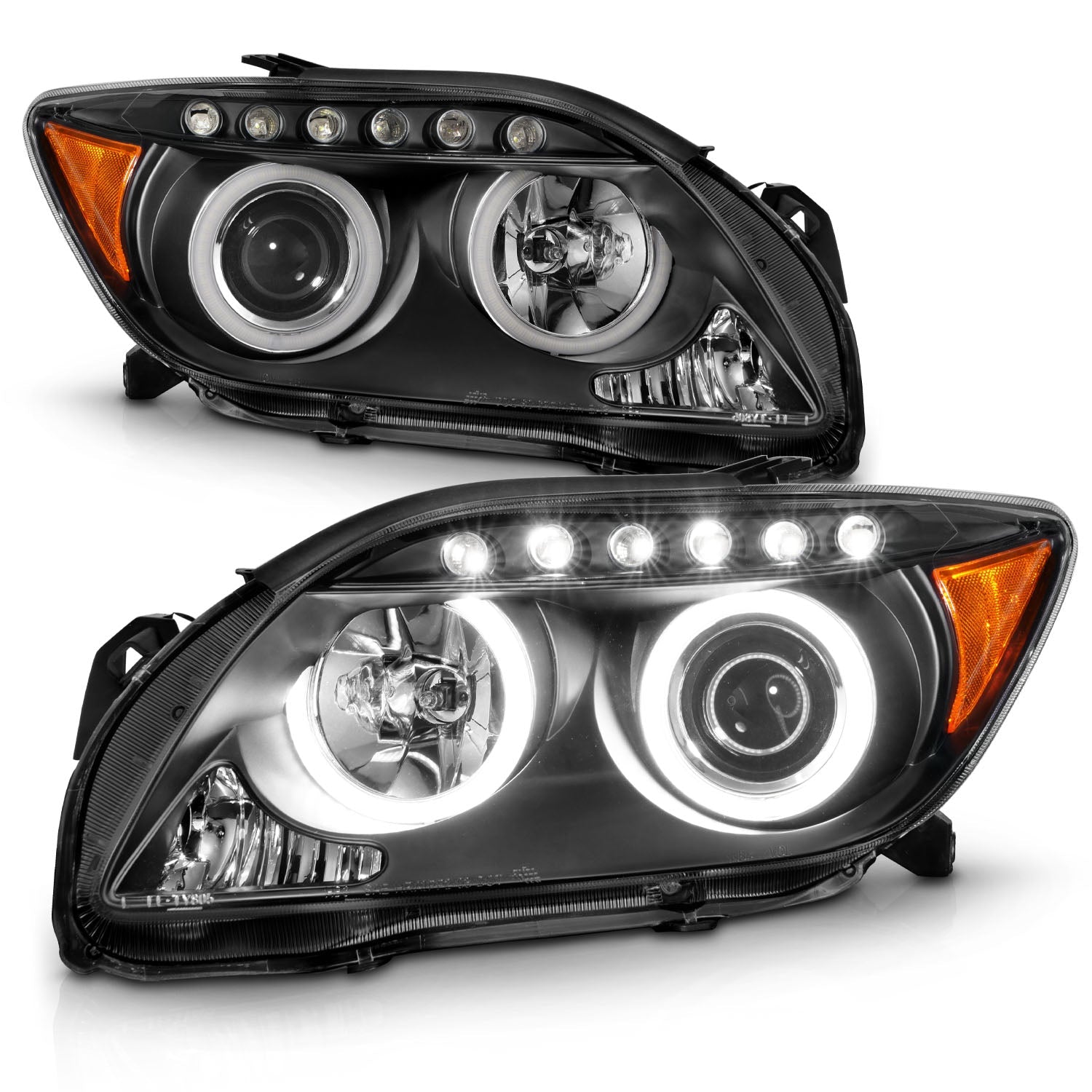 SCION TC 05-10 PROJECTOR HEADLIGHTS BLACK W/ RX HALO