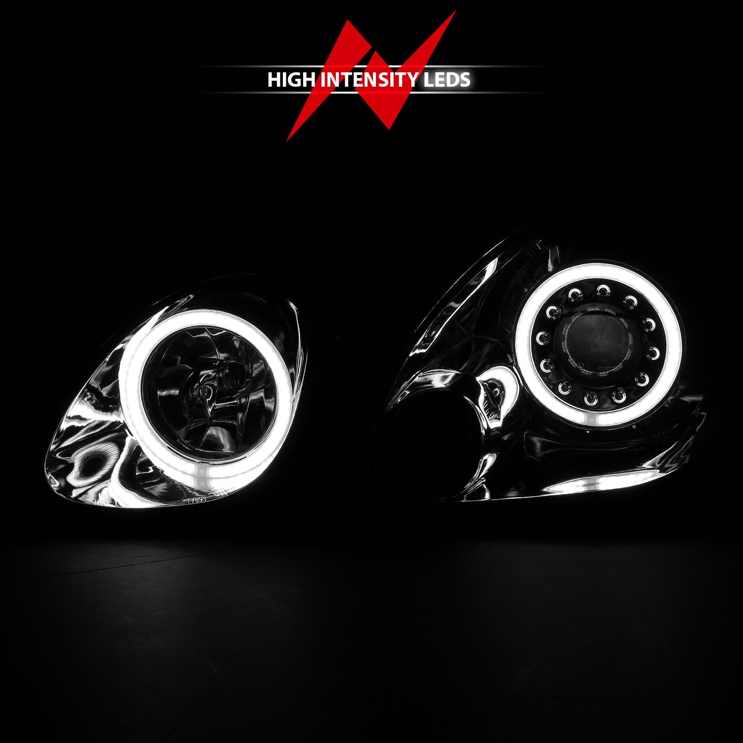 LEXUS GS 300/400/430 98-05 PROJECTOR HEADLIGHTS CHROME W/ RX HALO (NOT FOR FACTORY HID MODELS)