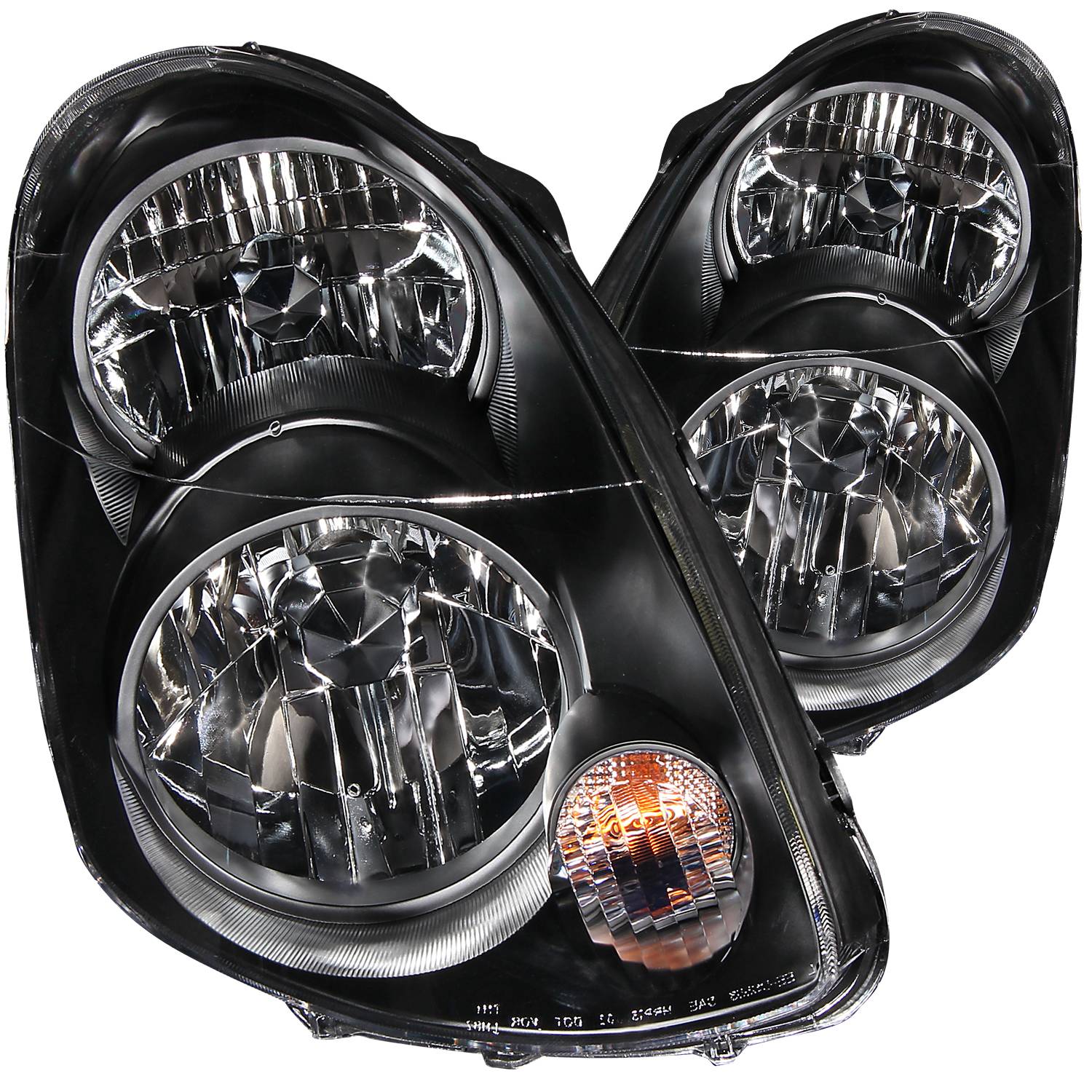INFINITI G35 03-05 4DR CRYSTAL HEADLIGHTS BLACK