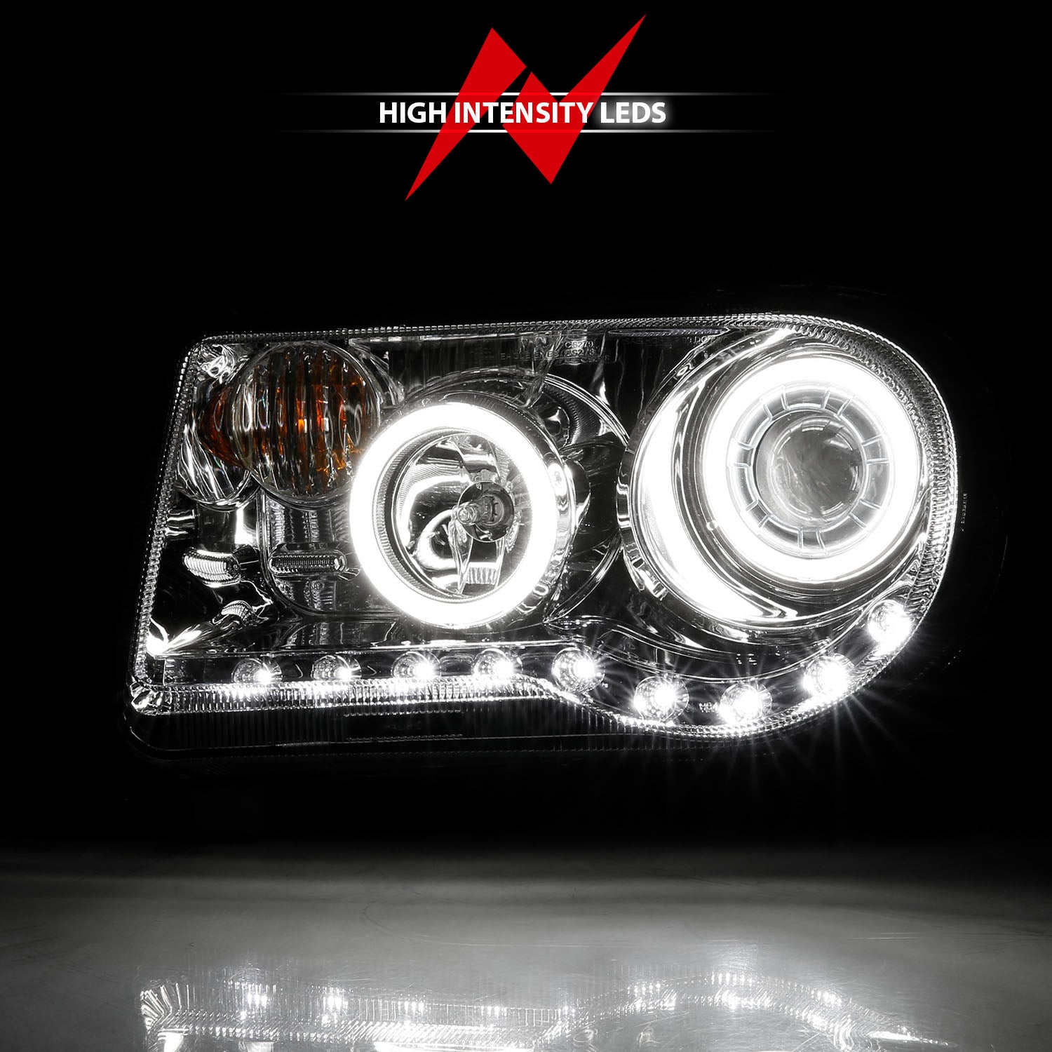 CHRYSLER 300C 05-10 PROJECTOR HALO HEADLIGHTS CHROME W/ RX HALO G2