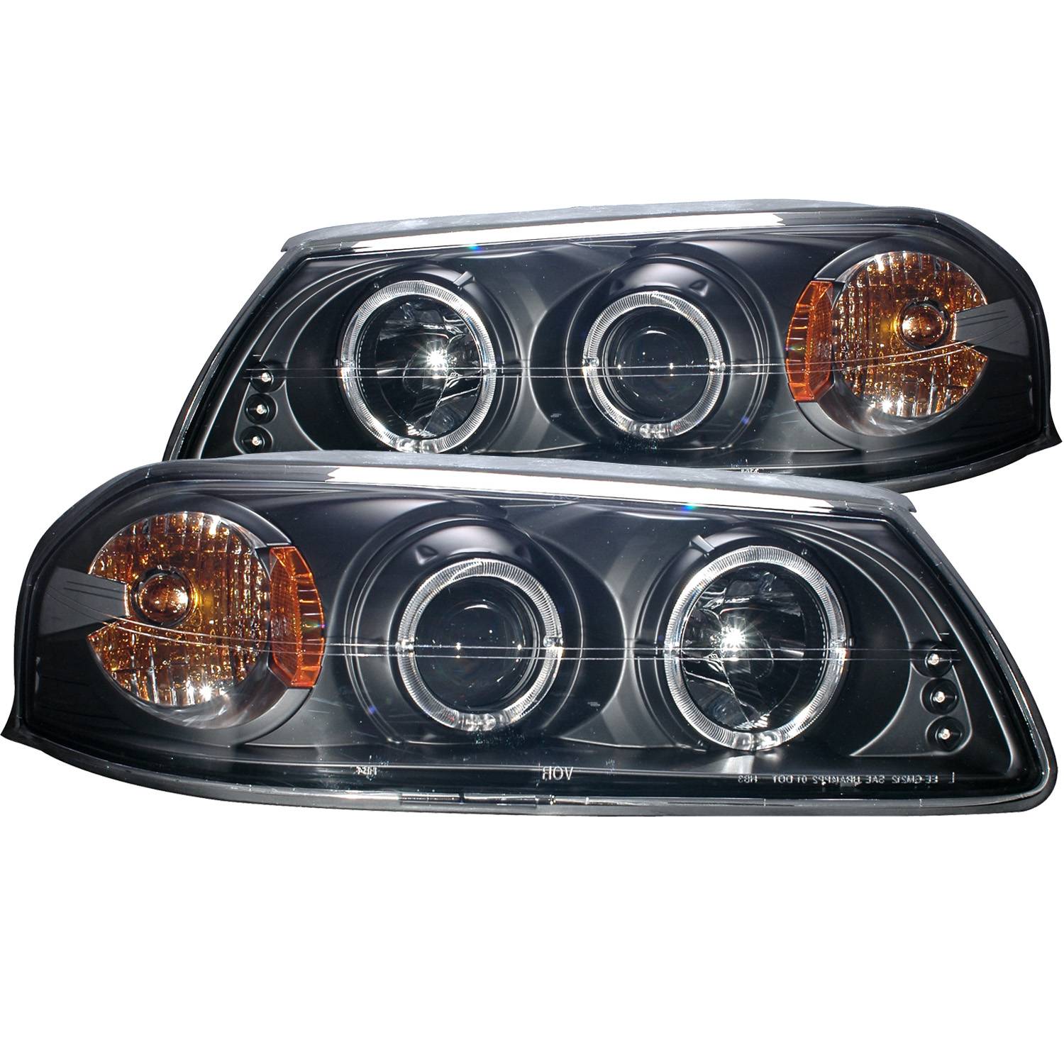 CHEVY IMPALA 00-05 PROJECTOR HALO HEADLIGHTS BLACK W/ LED