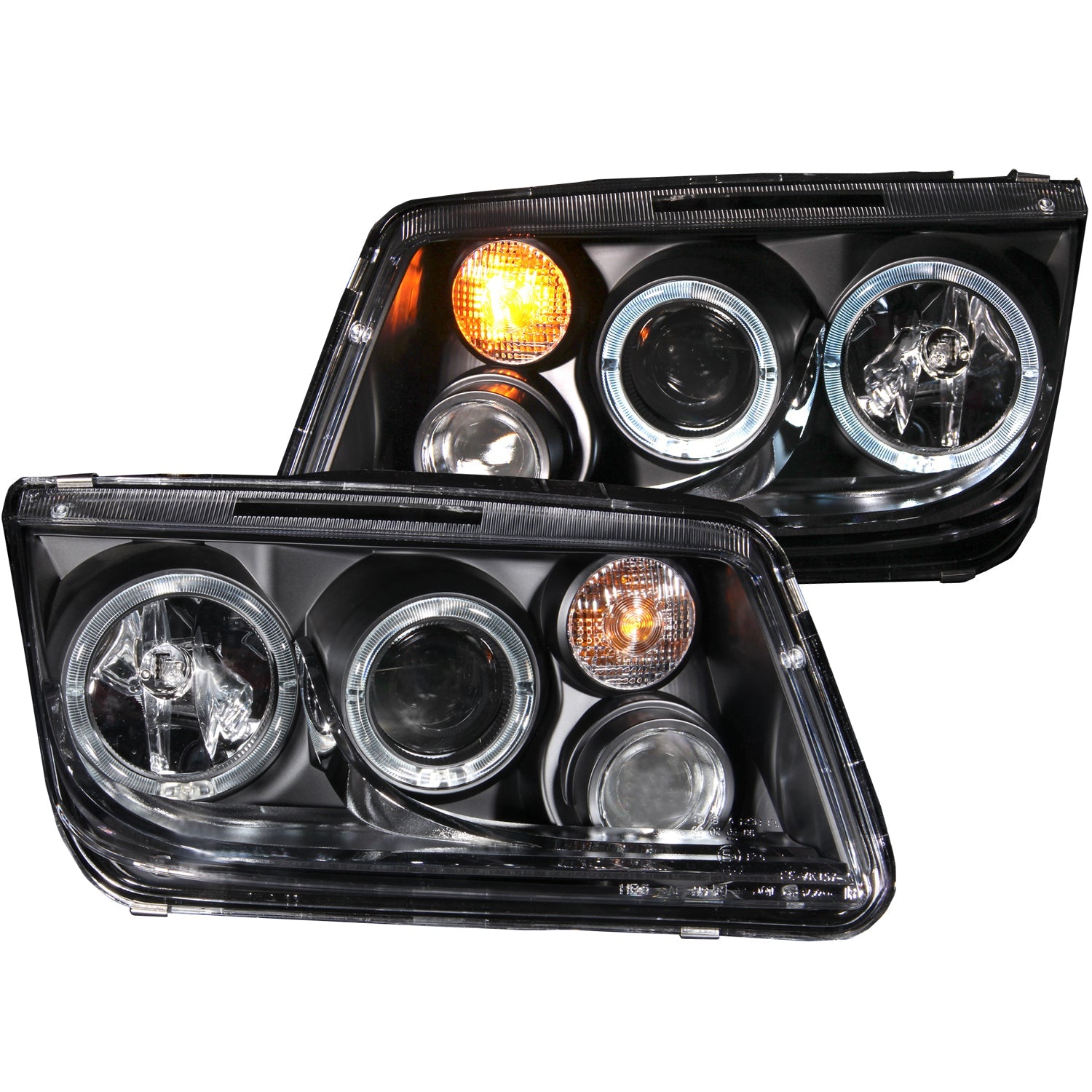 VOLKSWAGEN JETTA 99-05 PROJECTOR HALO HEADLIGHTS BLACK W/ FOG LIGHTS