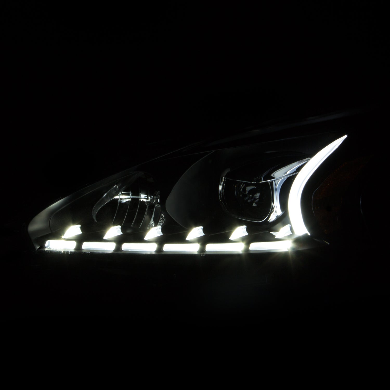NISSAN ALTIMA 13-15 4DR PROJECTOR PLANK STYLE HEADLIGHTS BLACK (FOR HALOGEN MODELS ONLY)