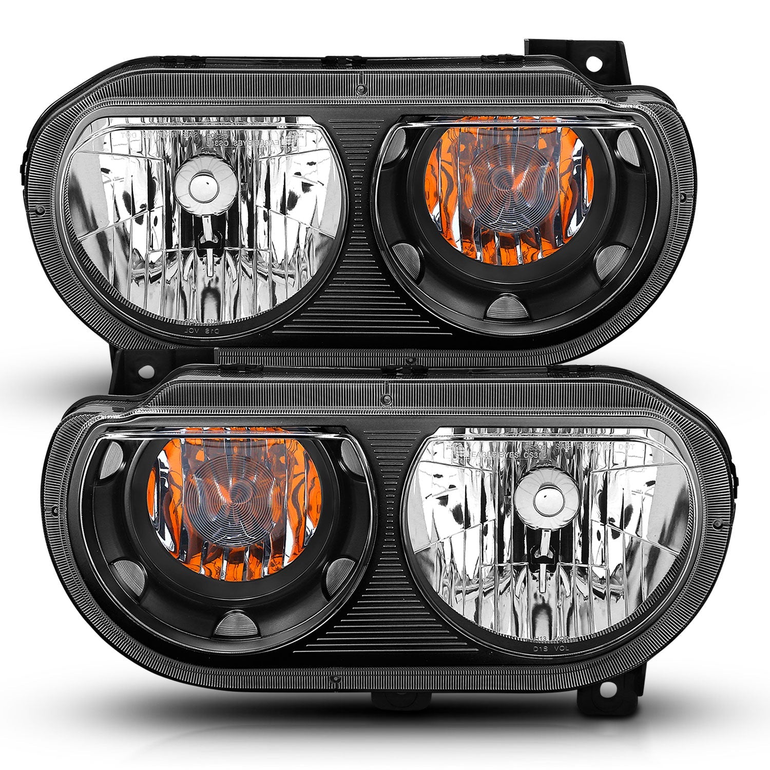 DODGE CHALLENGER 08-14 CRYSTAL HEADLIGHTS BLACK