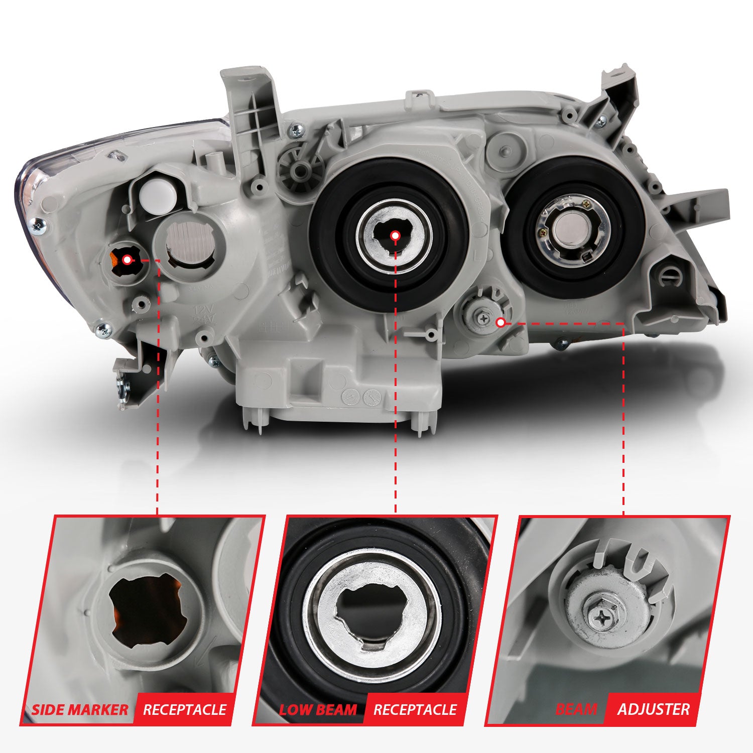 TOYOTA CAMRY 07-09 PROJECTOR HEADLIGHTS CHROME (OE TYPE REPLACEMENT)