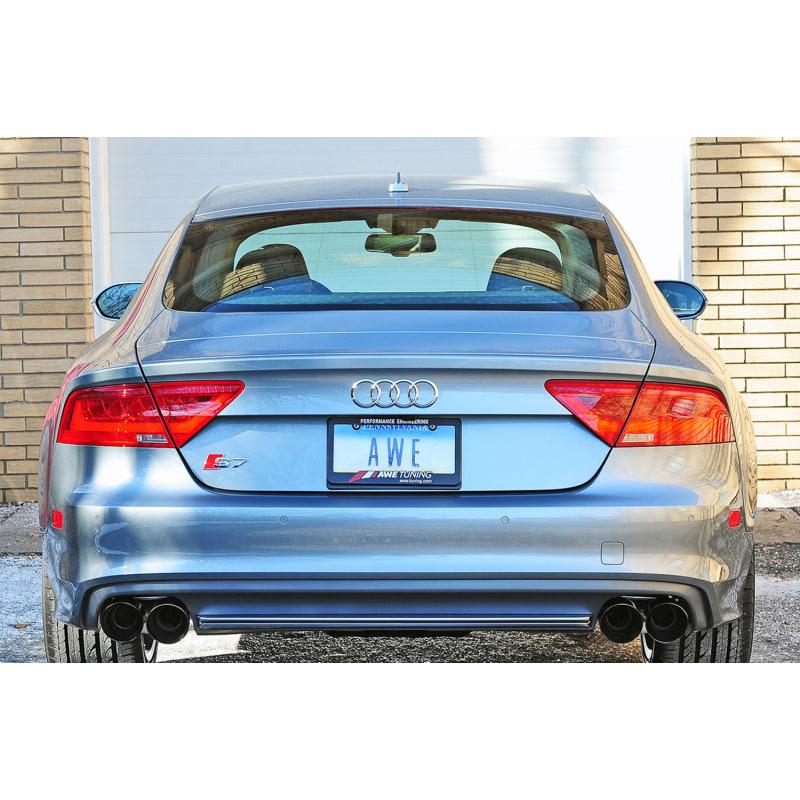 AWE Tuning Audi C7 / C7.5 S7 4.0T Track Edition Exhaust - Diamond Black Tips-SR1 Performance