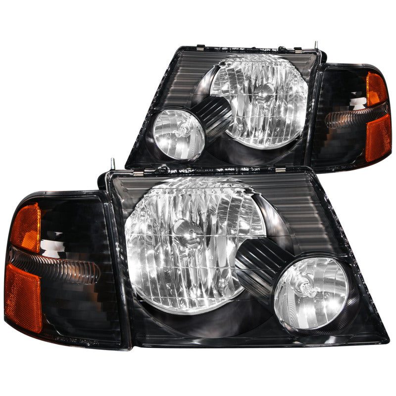 ANZO 2002-2005 Ford Explorer Crystal Headlights Black w/ Corner Lights 2pc-SR1 Performance