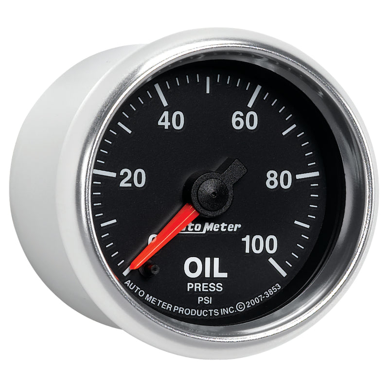Autometer GS Series 2-1/16in Oil Pressure Gauge 100PSI Electric Full Sweep-SR1 Performance