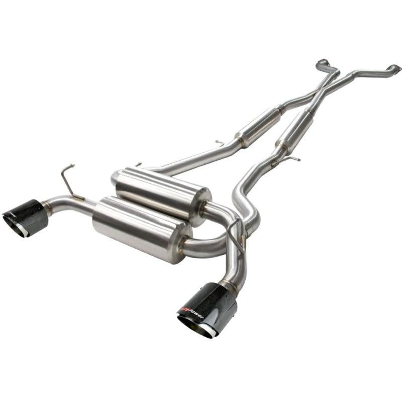 aFe Takeda 2-1/2in 304SS Cat-Back Exhaust Infiniti G37 08-13/Q60 14-15 V6-3.7 w/ Carbon Fiber Tips-SR1 Performance