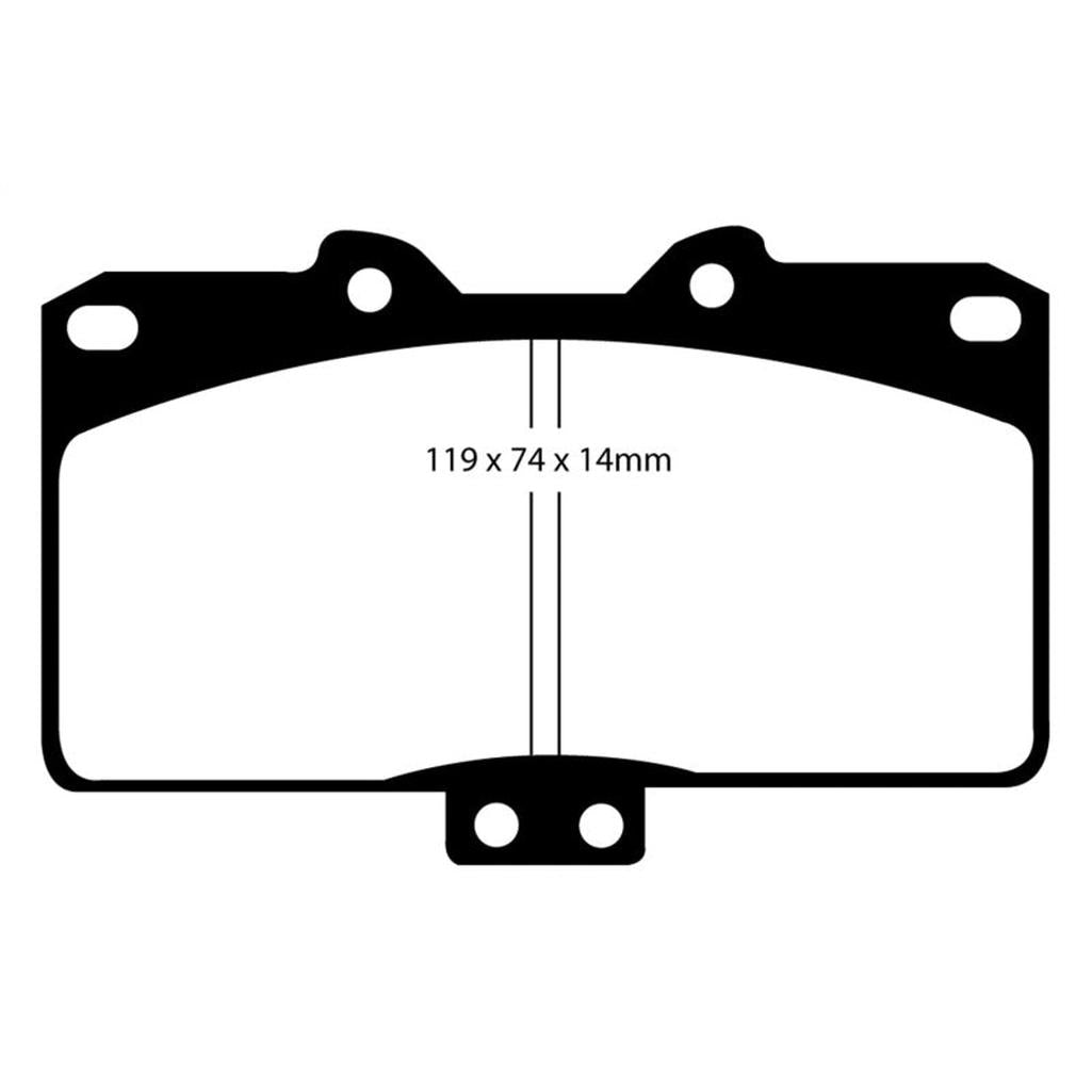 EBC Yellowstuff Front Brake Pads for Mitsubishi 3000GT and Dodge Stealth — High-Performance Street and Track Use