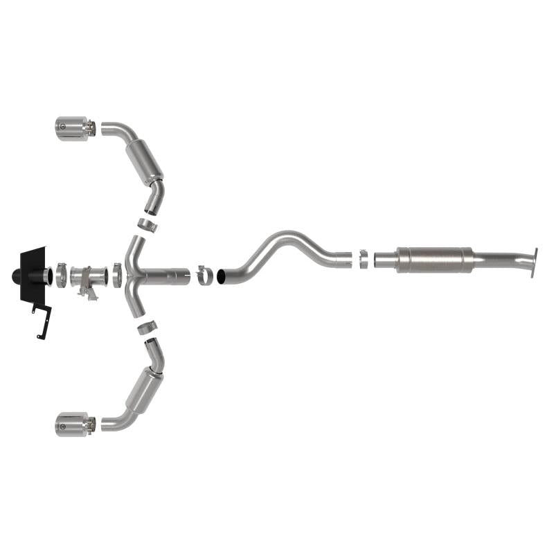 aFe 23-24 Toyota GR Corolla L3 1.6L (t) Gemini XV 3in to 2-1/2in Cat Back Exhaust w/ Polished Tips-SR1 Performance
