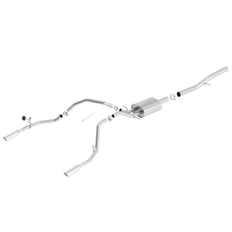 Borla 14 Silv/Sierra 1500 EC Std/CC Short 143.5in WB Touring Single Split Rear Exit Cat-Back Exhaust-SR1 Performance