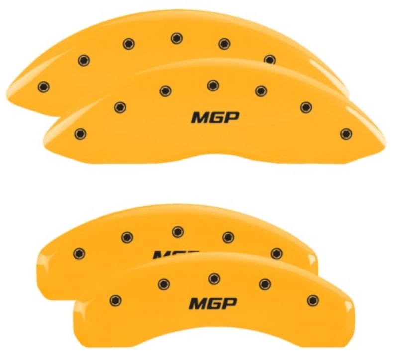 MGP 4 Caliper Covers with Yellow Finish and Black Characters for 2019 Nissan Armada (Part #17224SMGPYL)