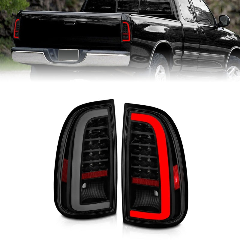 ANZO 00-06 Toyota Tundra (Std. Bed/Reg Cab) LED Taillights w/Light Bar Black Housing Smoke Lens-SR1 Performance