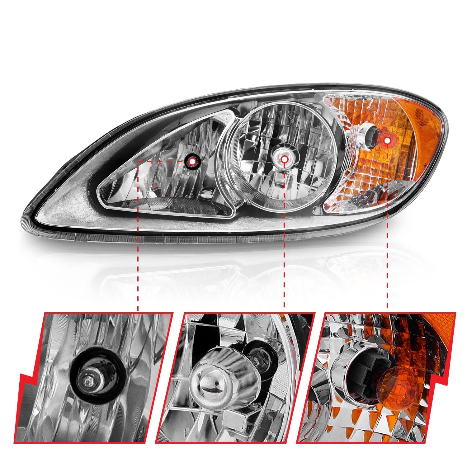 INTERNATIONAL PROSTAR 08-16 CRYSTAL HEADLIGHTS CHROME