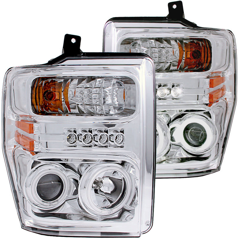 ANZO 2008-2010 Ford F-250 Projector Headlights w/ Halo Chrome (CCFL)-SR1 Performance