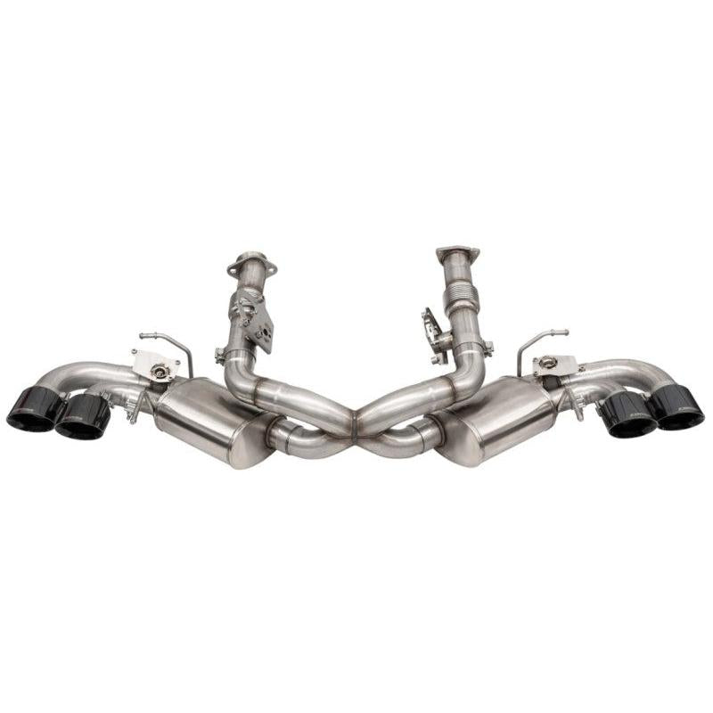 Corsa 20-24 Corvette C8 3in Valved Cat-Back 4.5in Blk Quad Tips Fits Factory Perf Exhaust DeletesAFM-SR1 Performance