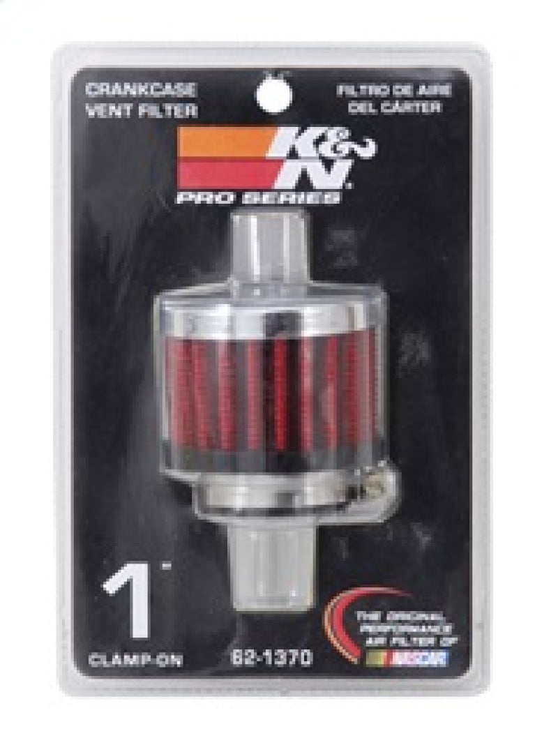 K&N 1in Flange ID x 2in OD x 1.5 inch H Rubber Base Crankcase Vent Filter-SR1 Performance