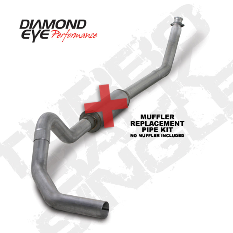Diamond Eye KIT 4in TB MFLR RPLCMENT PIPE SGL AL: 98.5 - 02 DODGE CUMMINS 5.9L-SR1 Performance