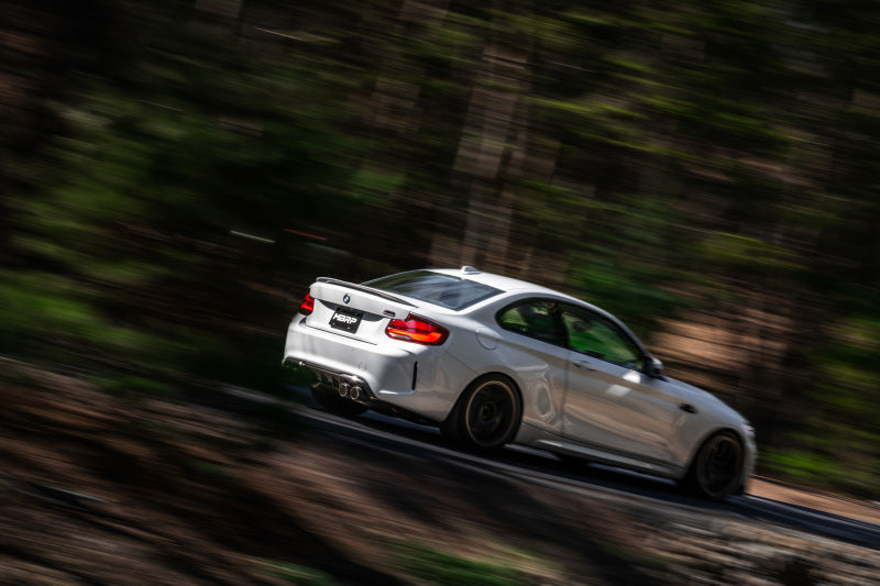 MBRP 18-22 BMW M2 Competition 3.0L T304 SS 3in Resonator-Back Exhaust Quad Rear w/ Carbon Fiber Tips-SR1 Performance