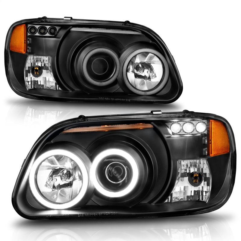 ANZO 1995-2001 Ford Explorer Projector Headlights w/ Halo Black 1 pc-SR1 Performance