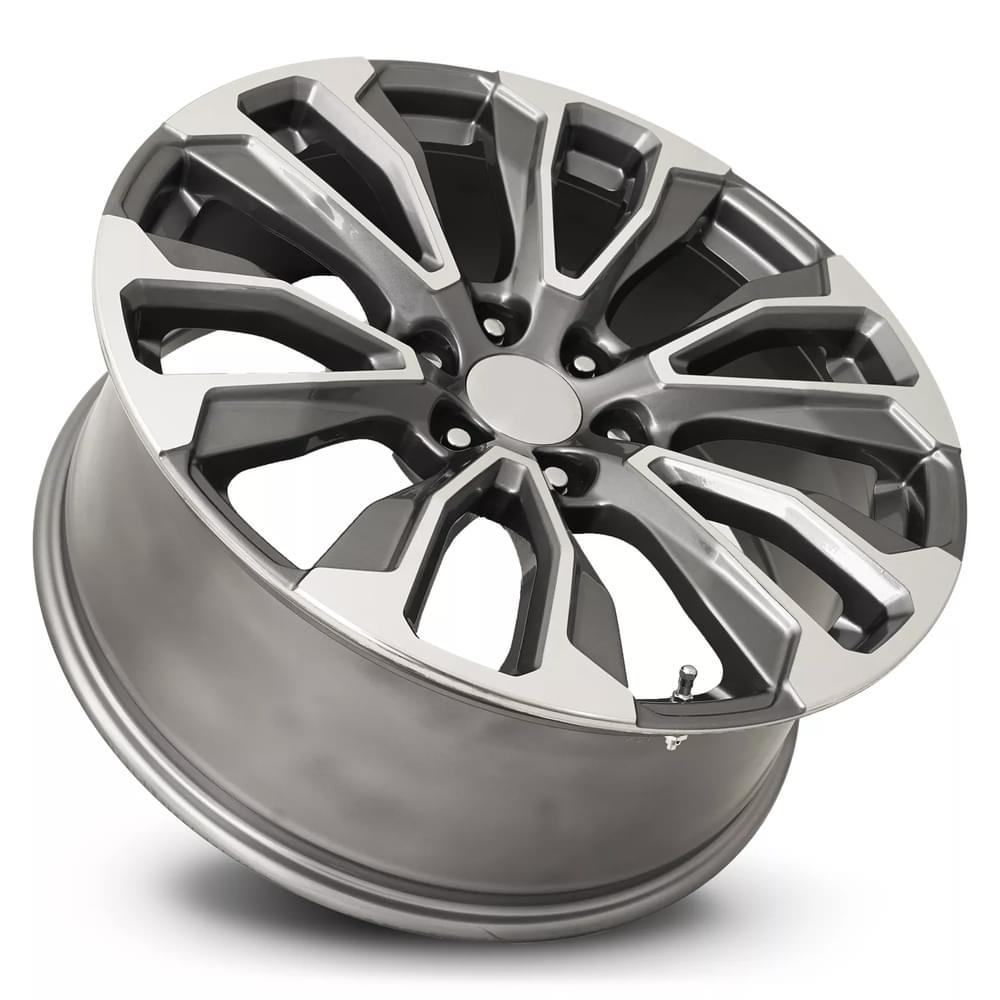 FR 203 - GMC DENALI 12 SPOKE REPLICA WHEEL-Grey Machine Face 22x9 6x5.5 + 28 HB 78.1