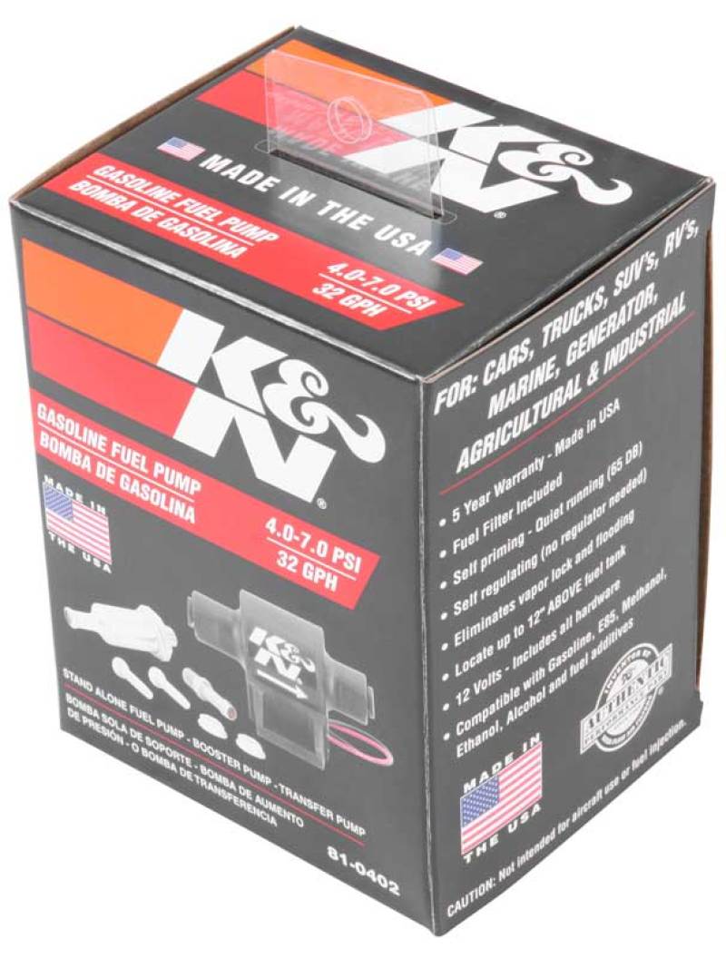 K&N Performance Electric Fuel Pump 4-7 PSI-SR1 Performance