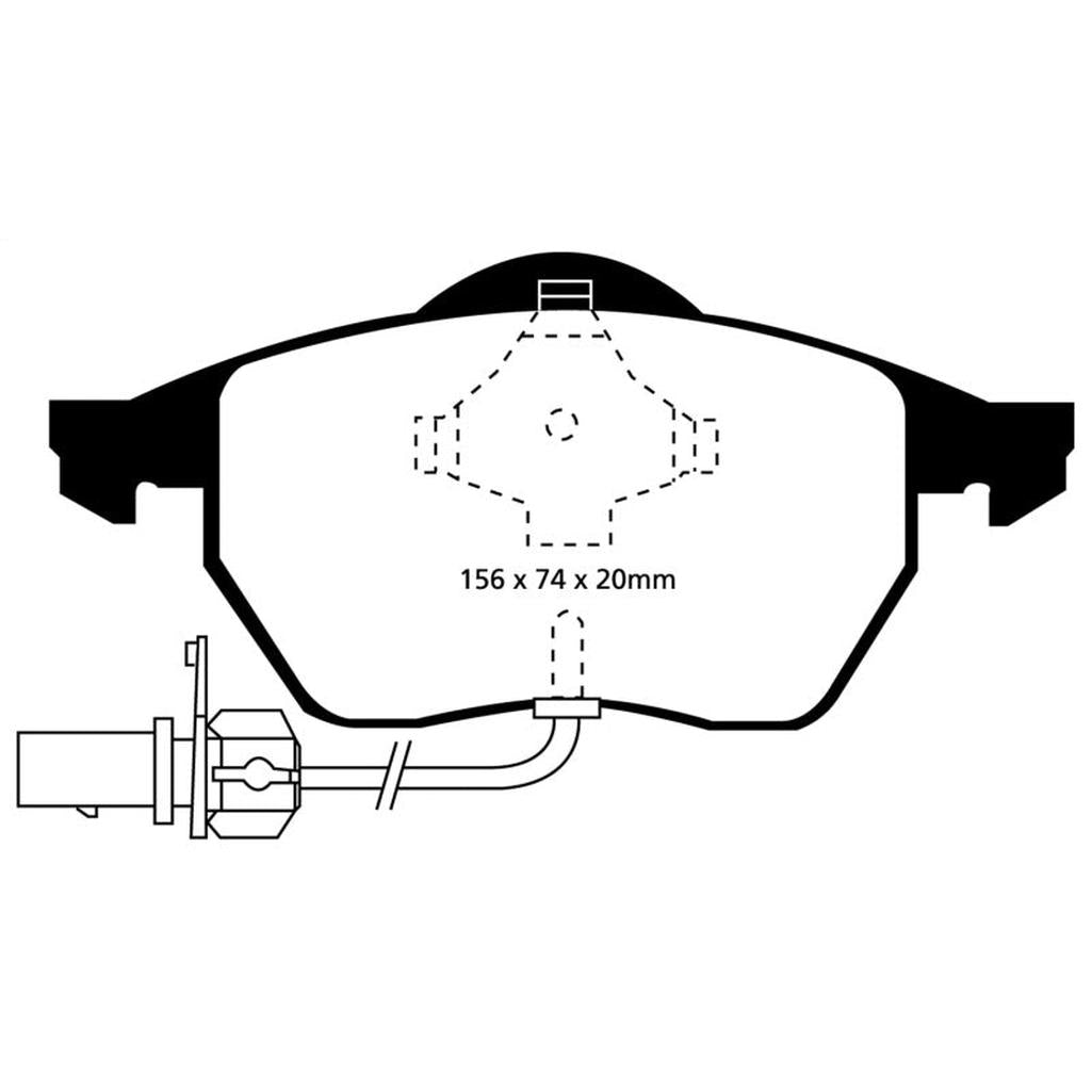 EBC Redstuff Ceramic Low Dust Front Brake Pads for 1999-2001 Audi A4, Volkswagen Passat, and A6