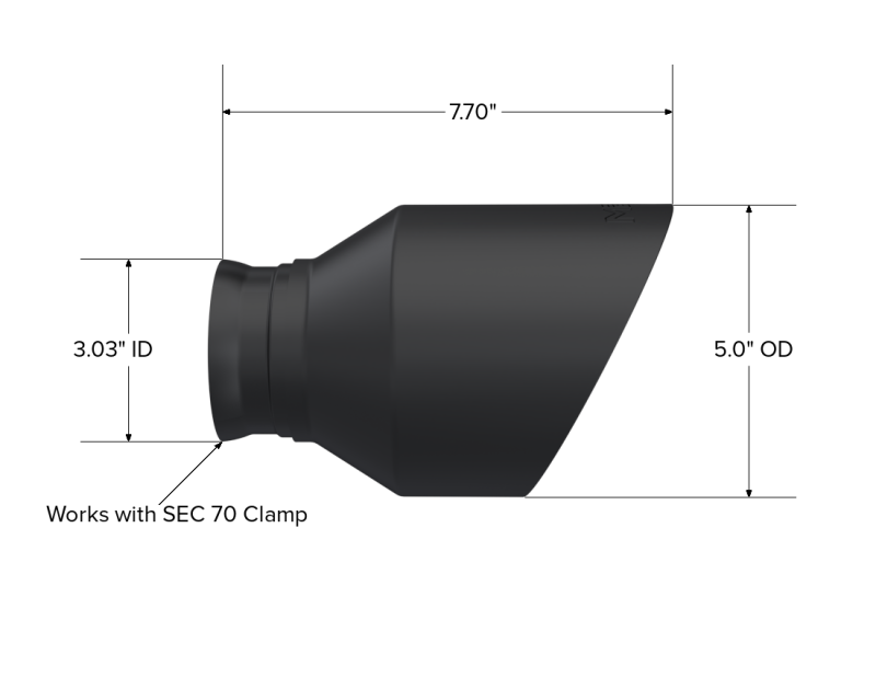 MBRP 15-23 Dodge Charger 5.7L/6.2L/6.4L T304 3in ID / 5in OD Out / 8in Length Angle Cut Black Tip-SR1 Performance