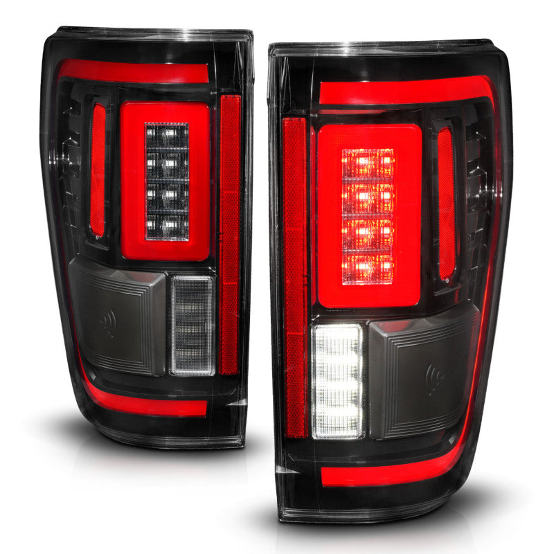 ANZO 21-23 Ford F-150 LED Taillights Seq. Signal w/BLIS Cover - Black (For Factory Halogen ONLY)-SR1 Performance