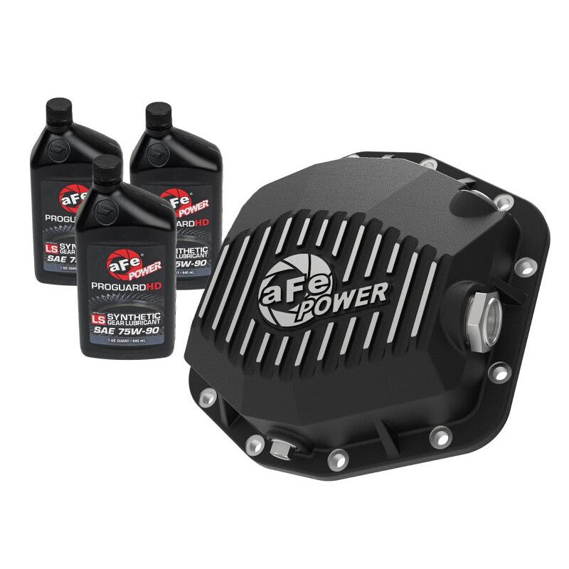 aFe POWER 2021 Ford Bronco w/ Dana M220 Diff Cover w/ Gear Oil Black Street Series w/ Machined Fins-SR1 Performance