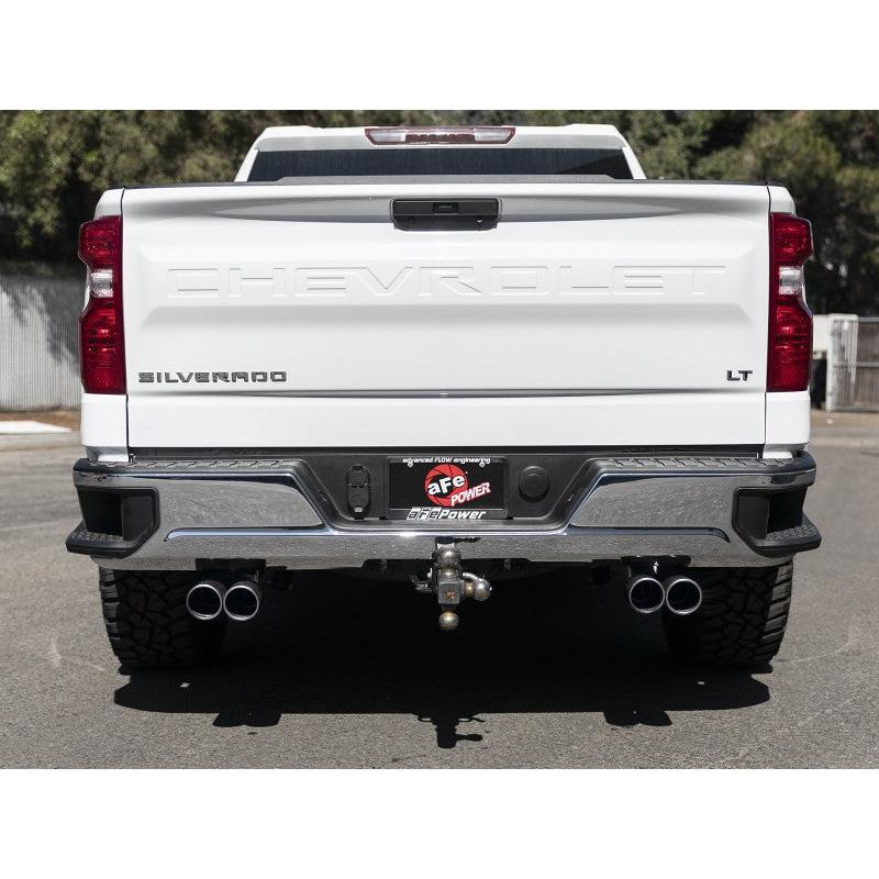 aFe Gemini XV 3in 304 SS Cat-Back Exhaust w/ Cutout 19-21 GM Silverado/Sierra 1500 V8- w/ Black Tips-SR1 Performance