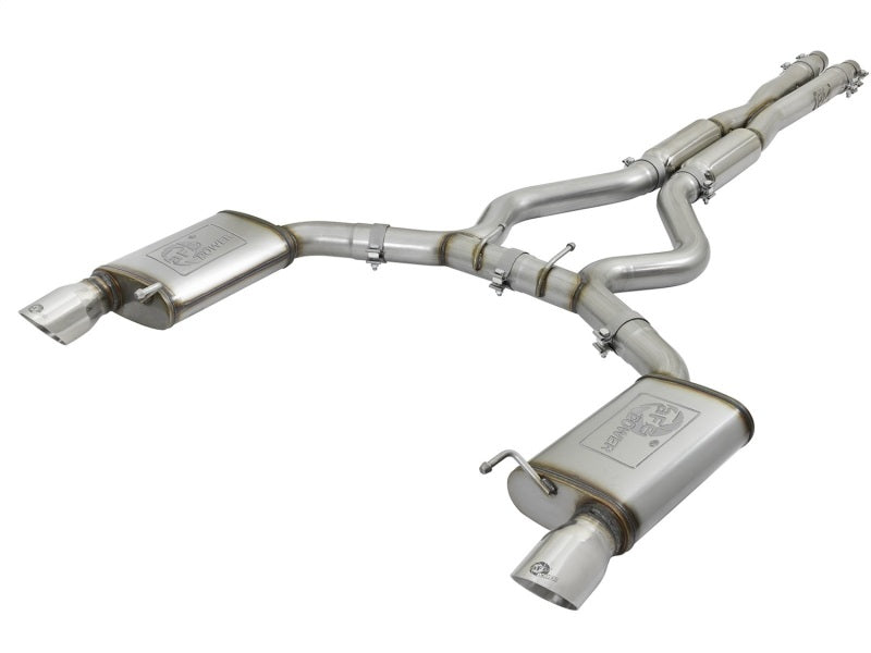 aFe MACHForce XP 3in Sport Tone Cat-Back Exhausts w/ Polished Tips 15-17 Ford Mustang V6/V8-SR1 Performance