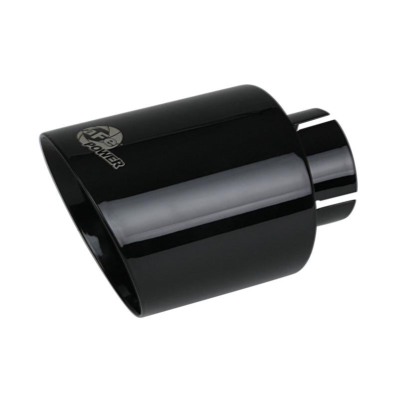 aFe Takeda 409 SS Clamp-On Exhaust Tip 2.5in. Inlet / 4.5in. Outlet / 7in. L - Black-SR1 Performance