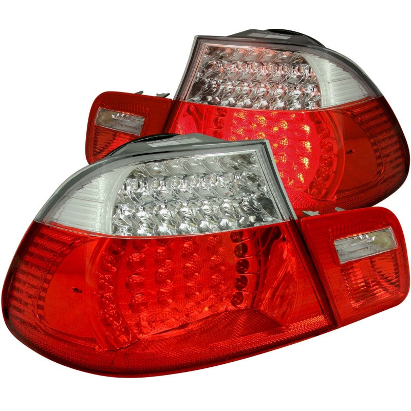 ANZO 2000-2003 BMW 3 Series E46 LED Taillights Red/Clear-SR1 Performance