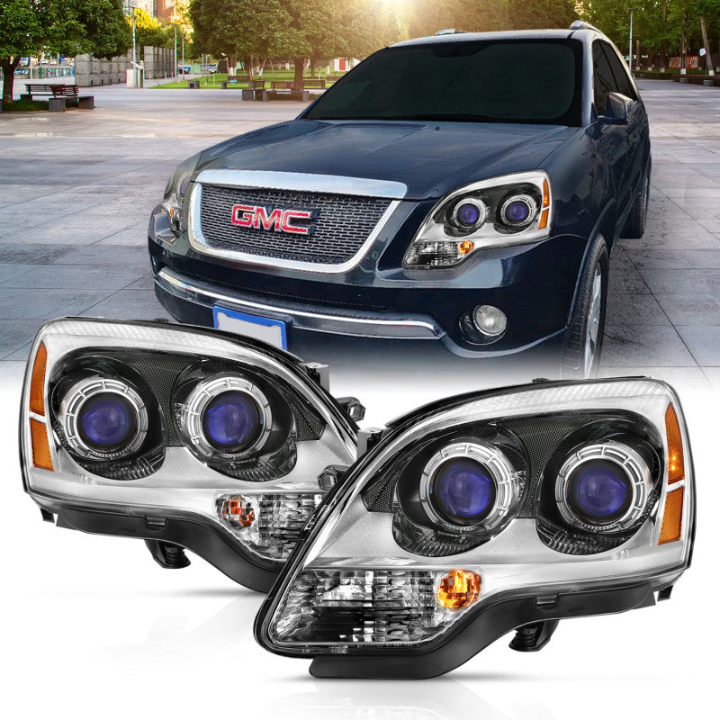 ANZO 2007-2008 Gmc Acadia Crystal Headlight Chrome Amber(OE)-SR1 Performance
