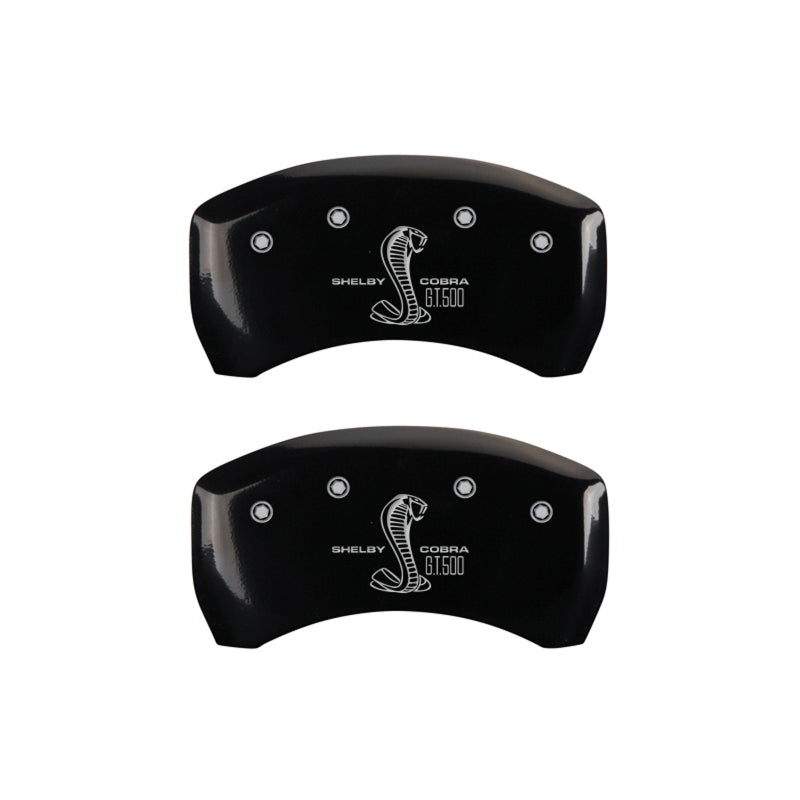 MGP Rear set 2 Caliper Covers Engraved Rear GT500 Shelby & Cobra Black finish silver-SR1 Performance