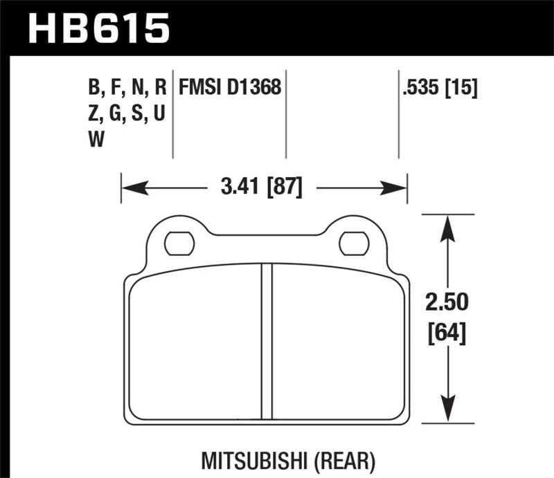 Hawk EVO X HPS Street Rear Brake Pads-SR1 Performance