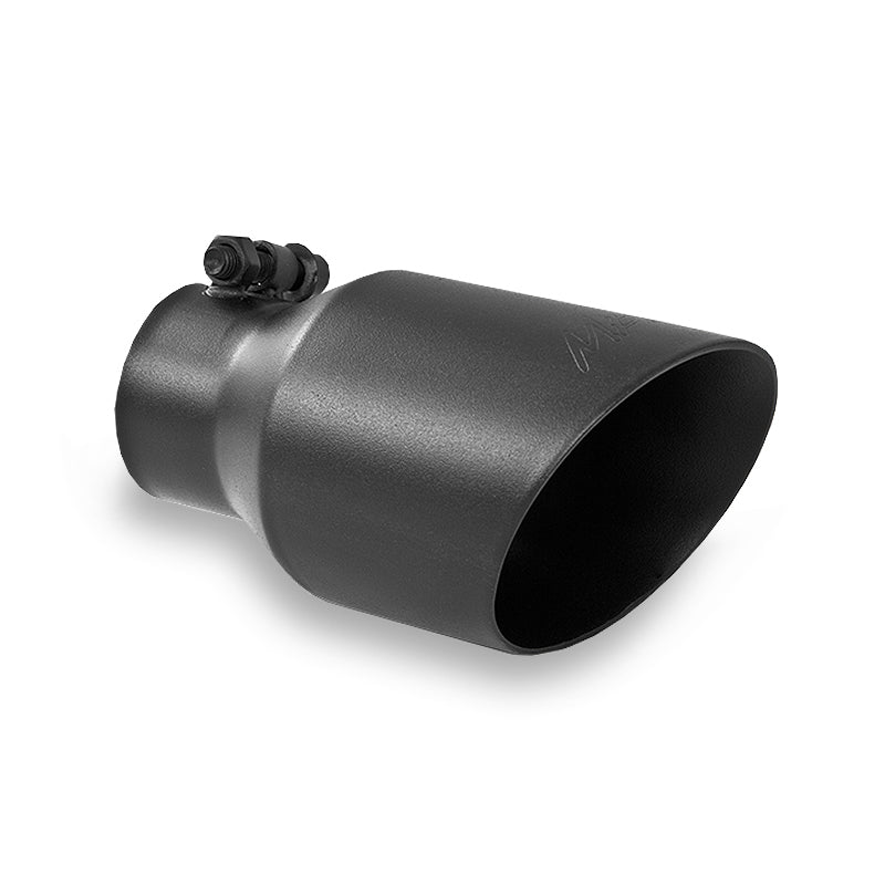 MBRP Universal 4in OD Dual Wall Angled 2.5in Inlet 8in Lgth Exhaust Tip - Black-SR1 Performance