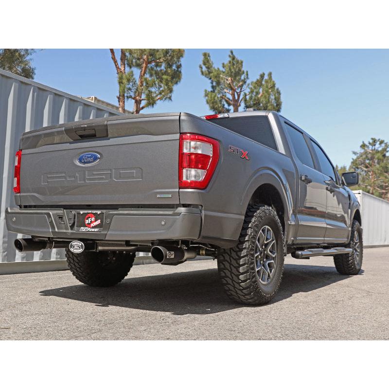 aFe Vulcan 3in 304 SS Cat-Back Exhaust 2021 Ford F-150 V6 2.7L/3.5L (tt)/V8 5.0L w/ Black Tips-SR1 Performance