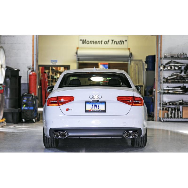 AWE Tuning Audi B8.5 S4 3.0T Touring Edition Exhaust System - Chrome Silver Tips (102mm)-SR1 Performance