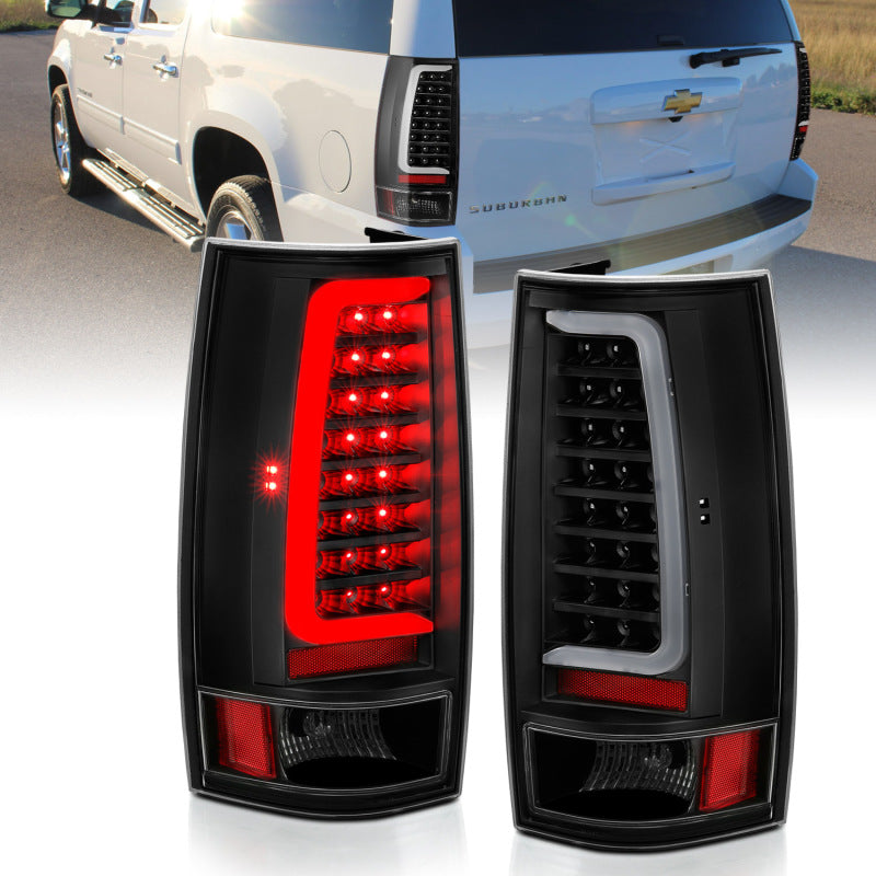 ANZO 2007-2014 Chevy Tahoe LED Taillight Plank Style Black w/Clear Lens-SR1 Performance