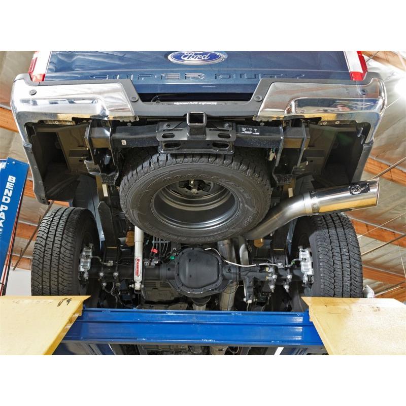 aFe ATLAS 5in DPF-Back Alum Steel Exhaust System w/Polished Tip 2017 Ford Diesel Trucks V8-6.7L (td)-SR1 Performance