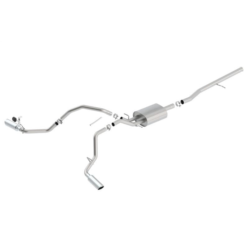 Borla 14 Silv/Sierra C/B Exh S-Type 1500 5.3L V8 AT/MT 2&4WD Ext Cab Split Side Exit-SR1 Performance