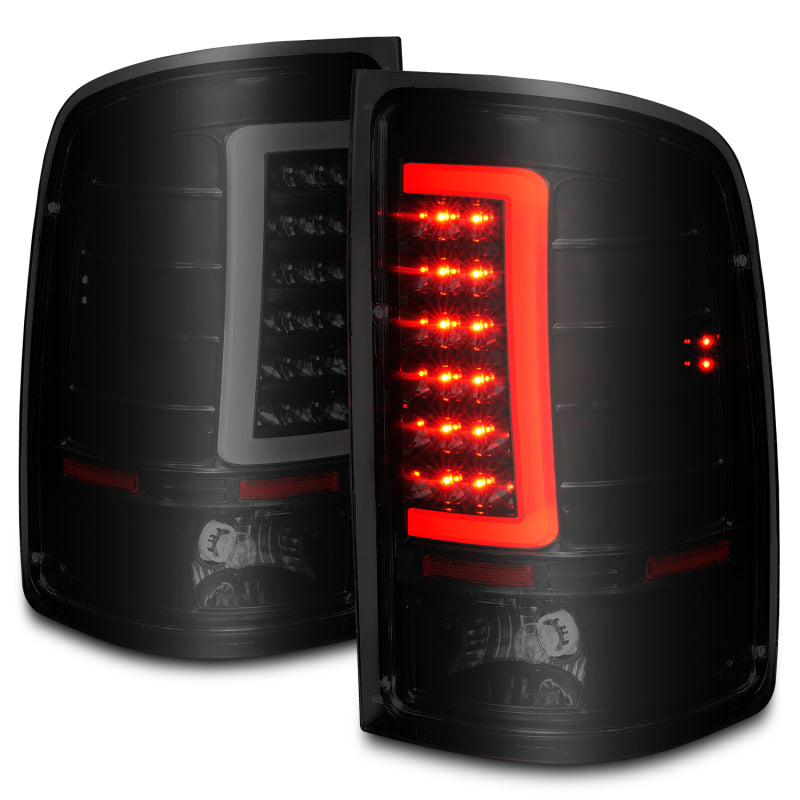 ANZO 2007-2013 GMC Sierra LED Tail Lights w/ Light Bar Black Housing Smoke Lens-SR1 Performance