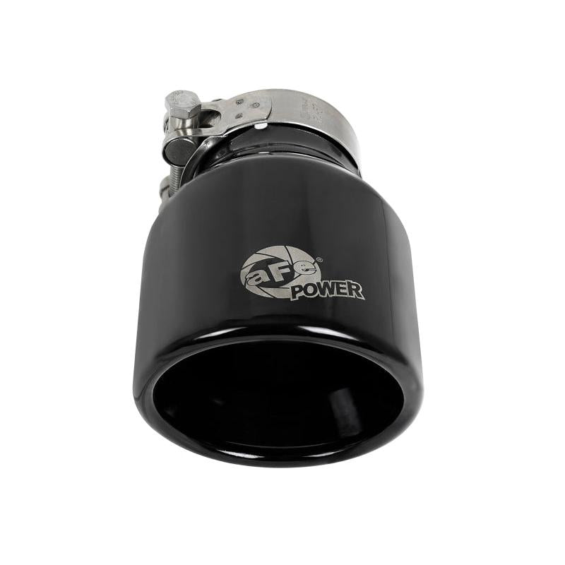 aFe MACH Force-Xp 409 SS Clamp-On Exhaust Tip 2.5in. Inlet / 4in. Outlet / 6in. L - Black-SR1 Performance